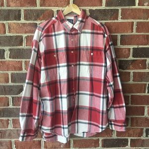 GAP Red Plaid Flannel Shacket XL